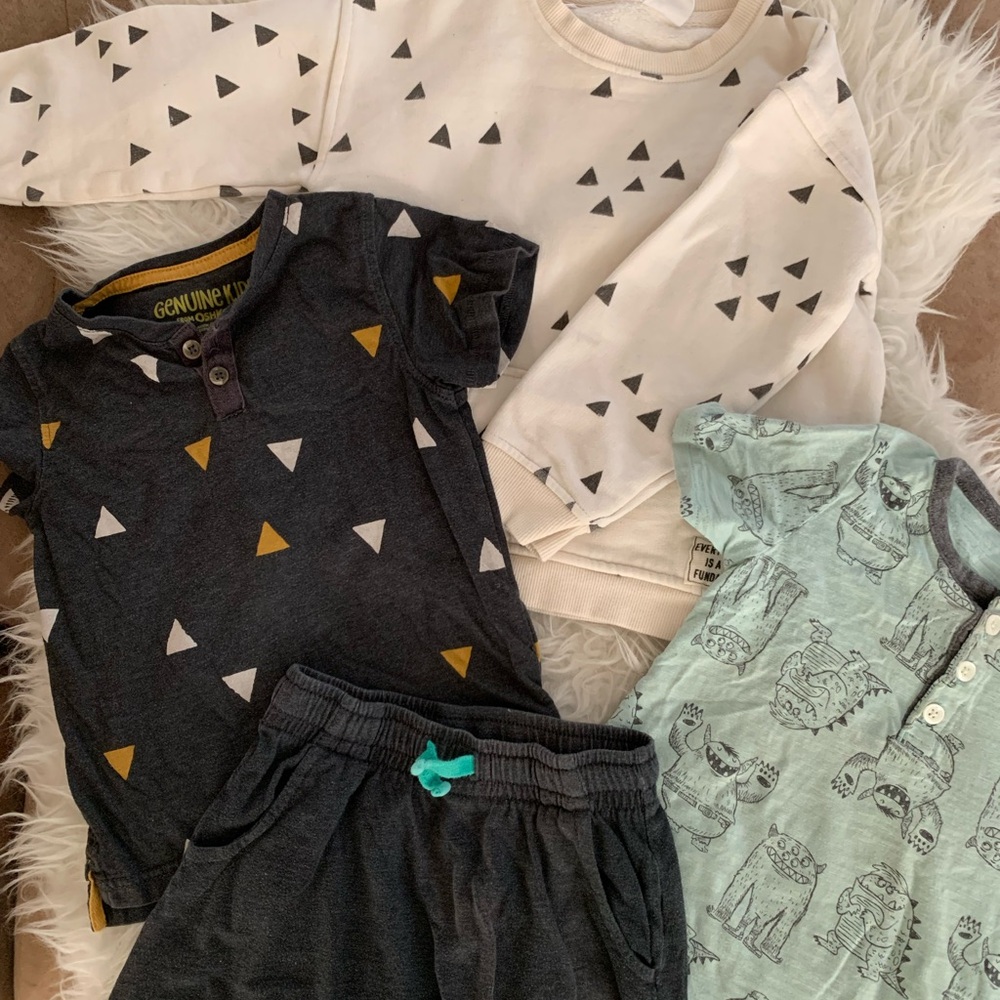 Zara Kids Shirts & Tops - Cream, Black, Mint